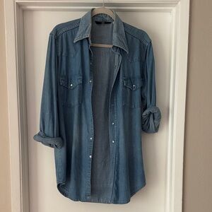 Sears Light Blue Western Denim Shirt